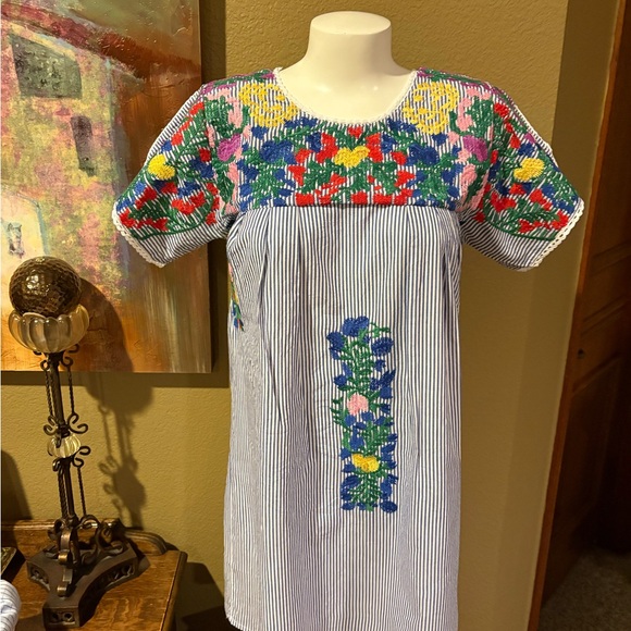 Buddy Love Dresses & Skirts - Colorful Buddy Love Embroidered Striped Dress (XS)